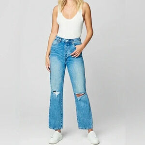 BLANKNYC Women's 27 The Howard Mid-Rise Loose Fit Jeans Denim Wildflower Casual